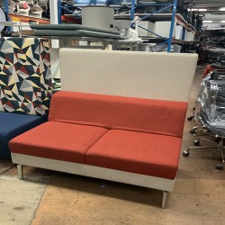 Armless Two-Seater Sofa with Privacy Panel