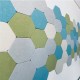 Hexagon Felt Tile Bulletin Board/Memo Board for Wall In Good Condition