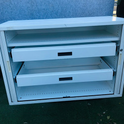 Roller Shutter Double Door Cabinet with 2 drower