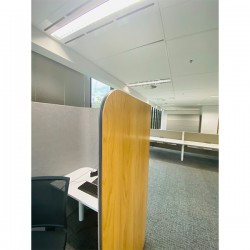 Wood Corner Pods with Hight Adjustable Desk