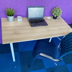 Wood Study Table In Powder Coating Finish