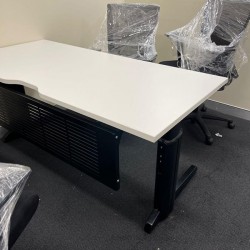 Wooden White Office Desk with Black frame 