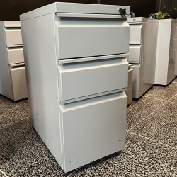 Mobile File Pedestal - 3-Drawer, Security Lock, Recessed Handle