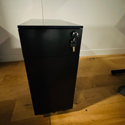 Black Slim Metal Drawers