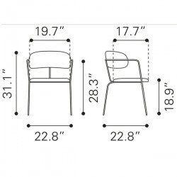 Zuo Emrys Dining Chair Steel Blue