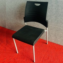 Office Straight Leg Stack Chair with Plastic Seat and Back