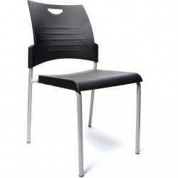 Office Straight Leg Stack Chair with Plastic Seat and Back