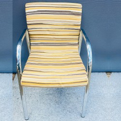 Fabric With Steel Armrest Chair In Good Condition