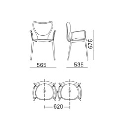 Stackable Polyamide Chair By Akaba With Arms