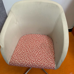 Fabric Chair In Good Condition in White Color