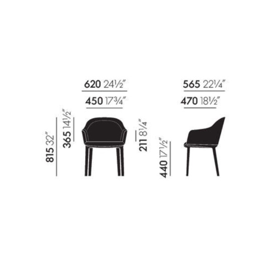 Vitra Softshell Chair four legged base