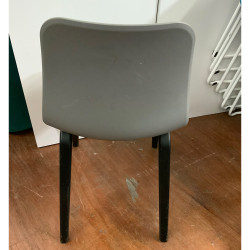 Black wooden foot design chair (grey)
