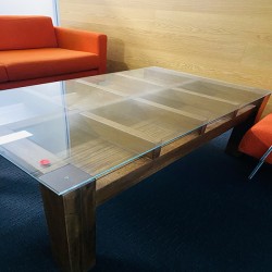 Vintage wenge and glass coffee table