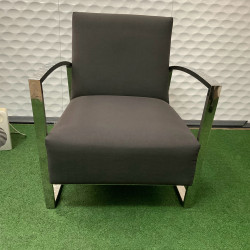 Diamond Sofa. Century Accent Chair with Stainless Steel Frame.