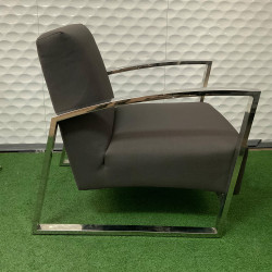 Diamond Sofa. Century Accent Chair with Stainless Steel Frame.