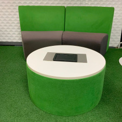 Round ottoman coffee table with power point office furniture home furniture