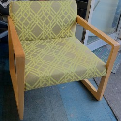 Armchair With Wooden Base In Good Condition