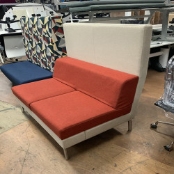 Armless Two-Seater Sofa with Privacy Panel