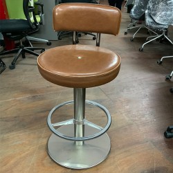 Mid-Century Brass High Bar Stool