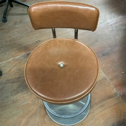 Mid-Century Brass High Bar Stool