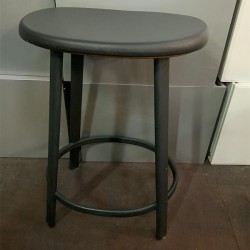 Knox Deco Vintage Industrial Metal Steel Stool Gray