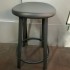 Knox Deco Vintage Industrial Metal Steel Stool Gray