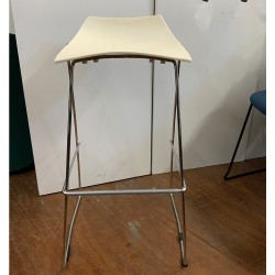 Minimalist Modern Design Plastic and Metal Bar Stool In Good Condition