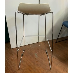 Minimalist Modern Design Plastic and Metal Bar Stool In Good Condition