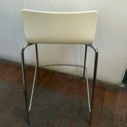 Strong And Stacking White Barstool in Good Condition