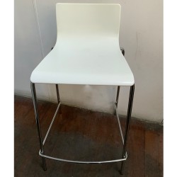 Strong And Stacking White Barstool in Good Condition