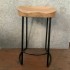 Hermes Bar Stools Ergonomic Design Carved Mango Wood Seating In Good Condition