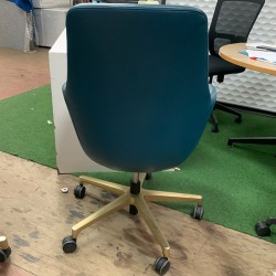 Valka - rust fabric office chair on wheels