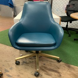 Valka - rust fabric office chair on wheels