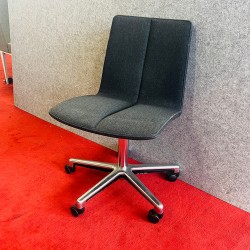 Fabric Chair With Steel Base In Good Condition