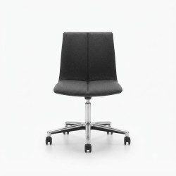 Fabric Chair With Steel Base In Good Condition