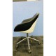 Vintage Black Leather Turtle Lounge Chair by Walter Knoll