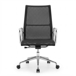 Office Adjustable Chair Metal Mesh Black In Good Condition
