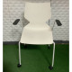 Konfurb Fly 4 Sled Base Chair White shell/White Powder Coat Frame
