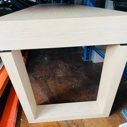 White Batch Table With Three Square Base