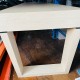 White Batch Table With Three Square Base