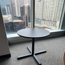 Round Indoor/Outdoor Steel Bistro Table in Black