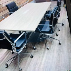 Rectangular Boardroom Table Metal Base 4