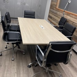 Rectangular Boardroom Table Metal Base 4