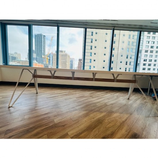 Boardroom Table with Metal Base In Good Condition