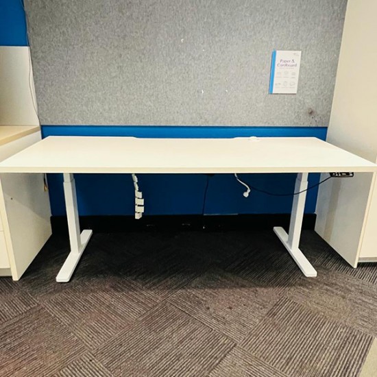 Sit Stand Electric Office Desk White